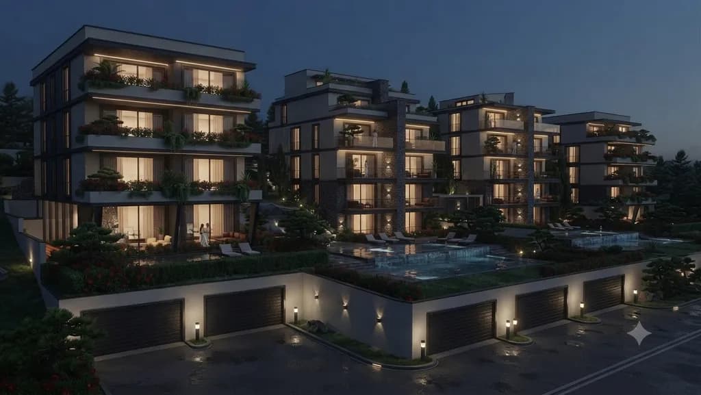 Nighttime Residential Complex