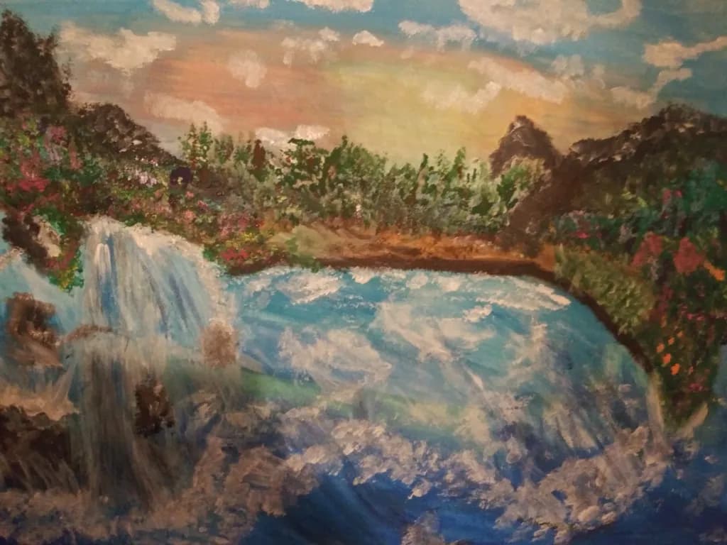 Waterfall and Lake Vista