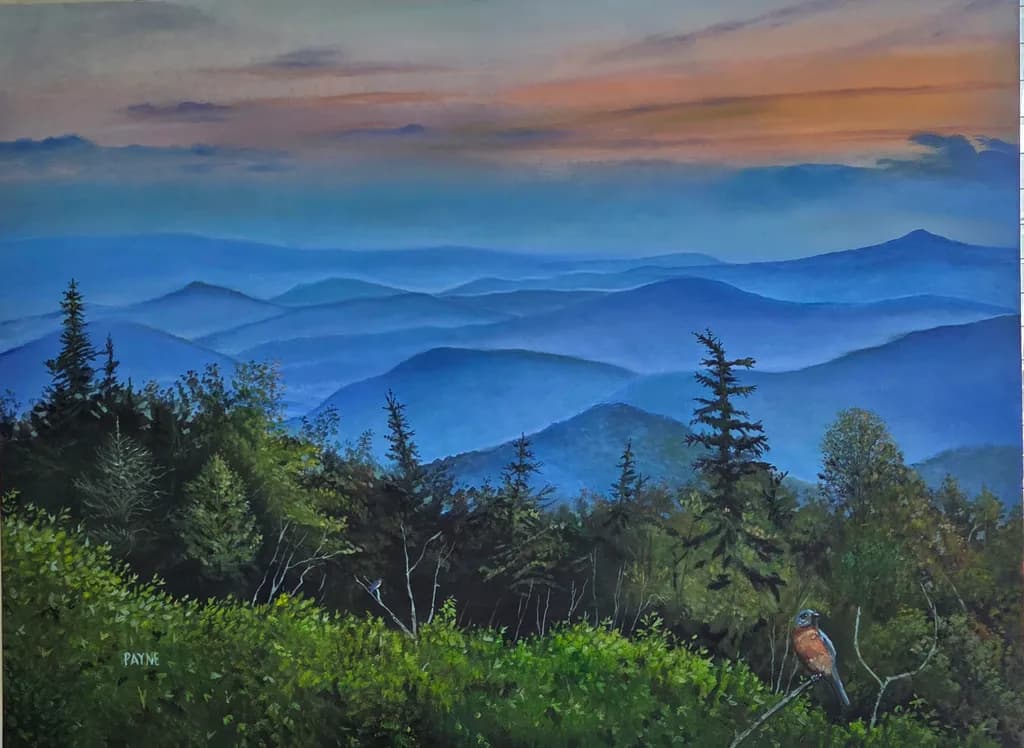 Mountain Ridge at Dusk