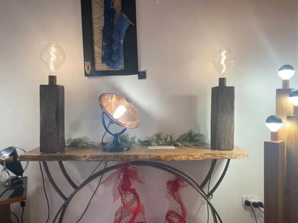 Wooden Lamp Display