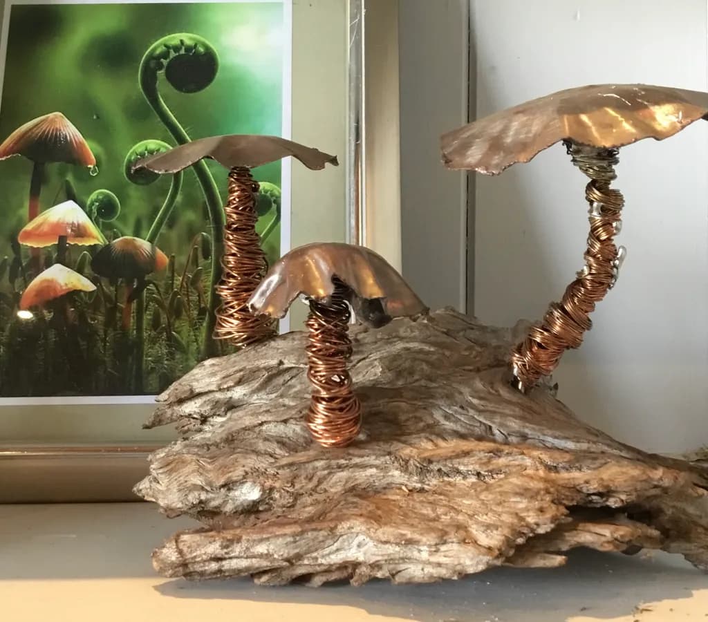 Copper Mushroom Sculpture