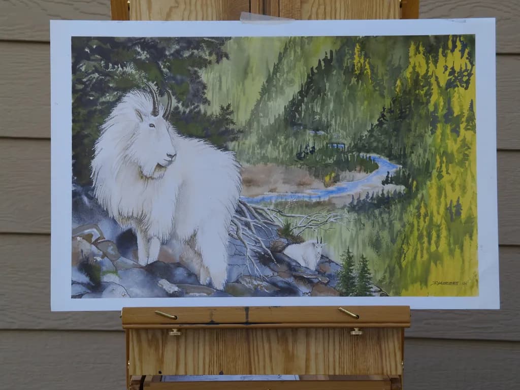 Mountain Goat in Forest