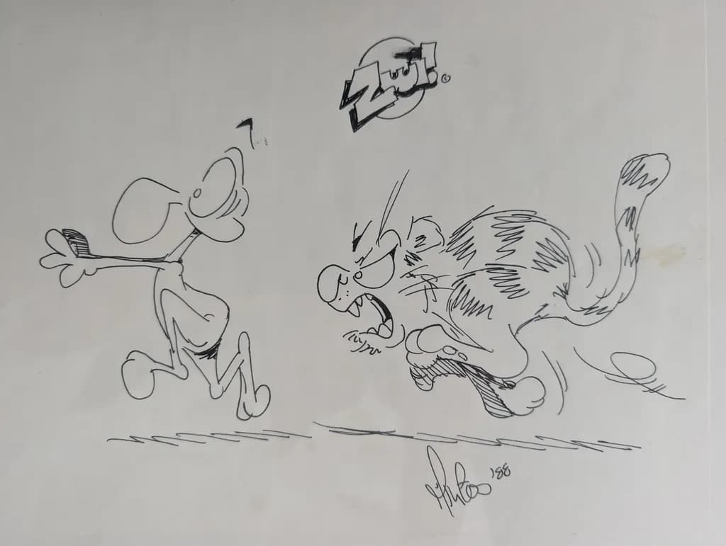 Dog and Cat Confrontation