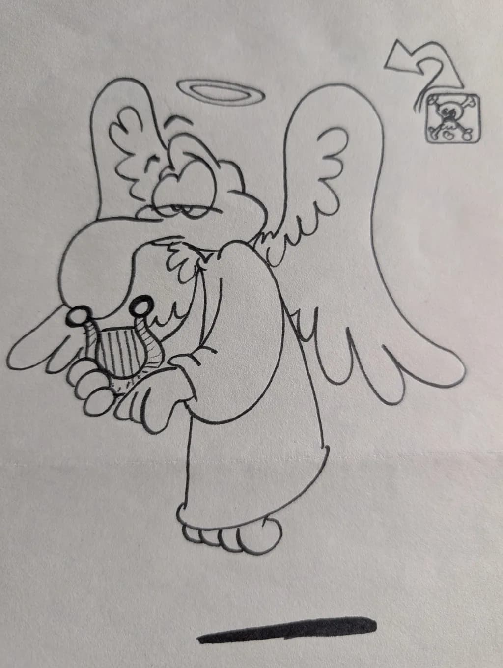 Comic Angel with Harp