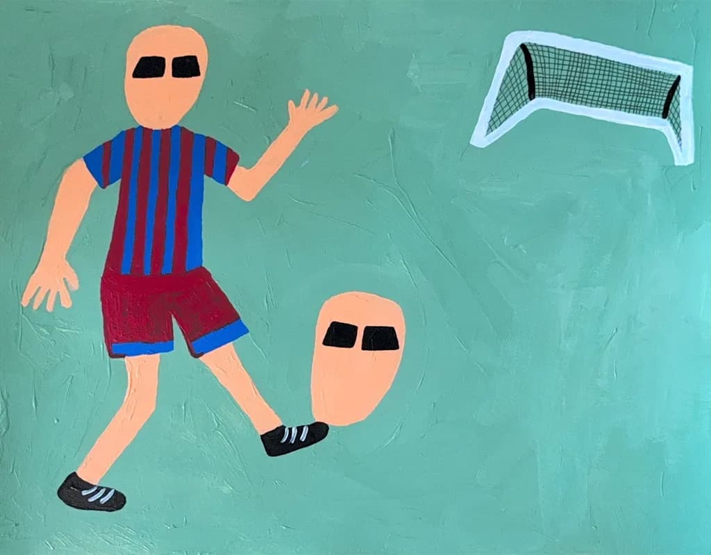 Soccer Player with Goal