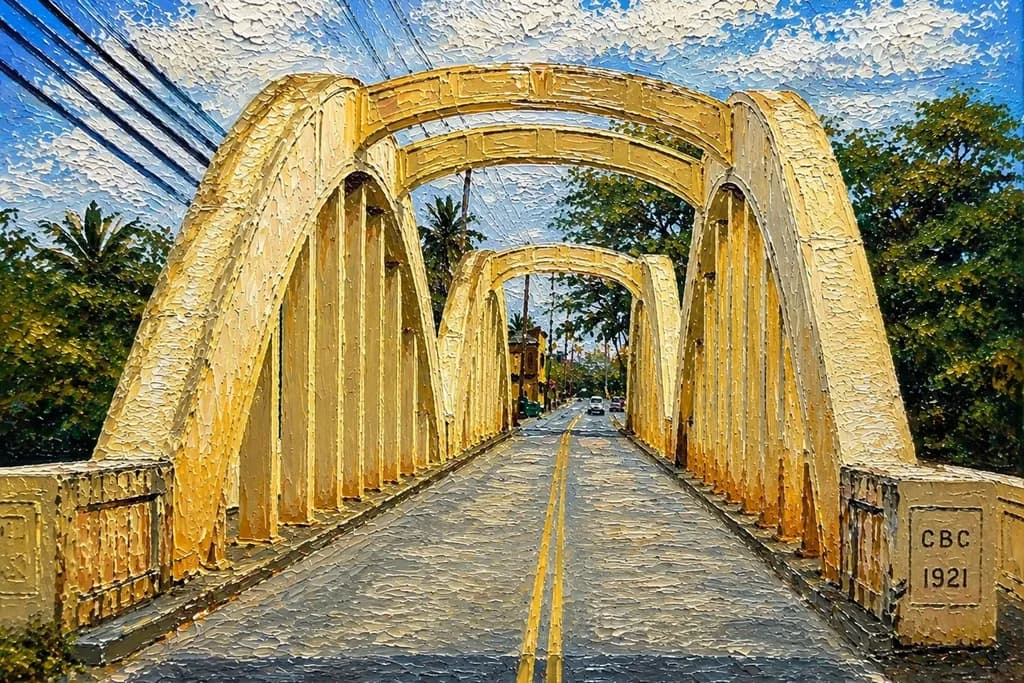 Tropical Arched Bridge Road