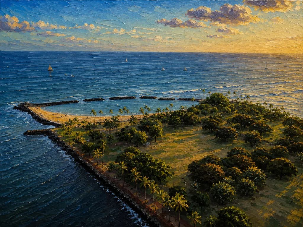 Tropical Shoreline Sunset