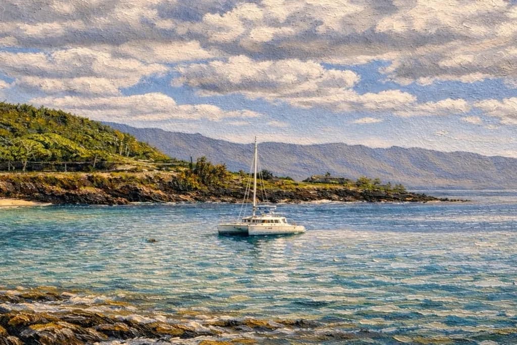 Coastal Sailboat Anchorage