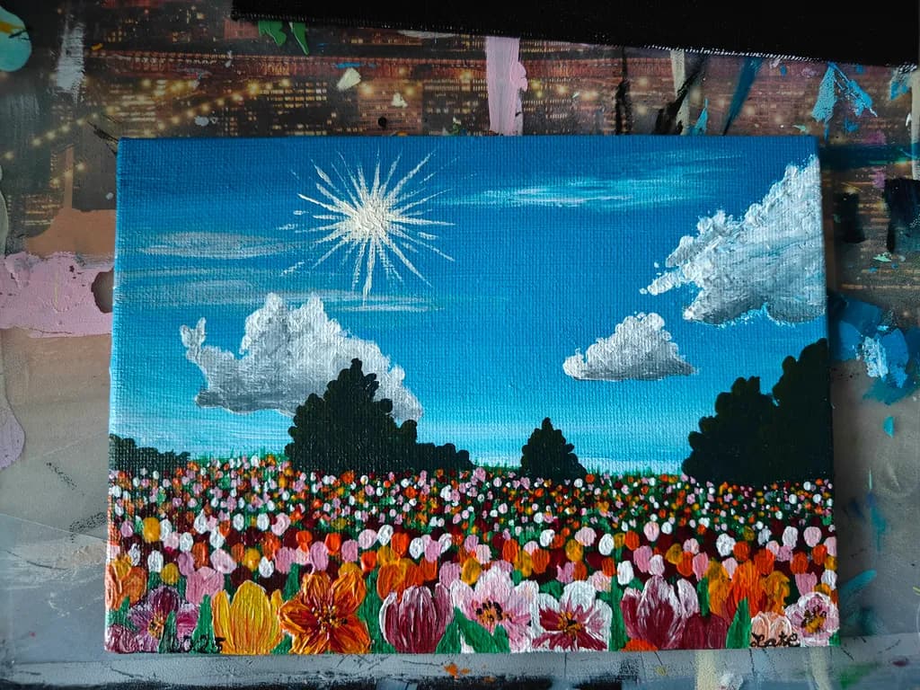 Field of Flowers Under Blue Sky