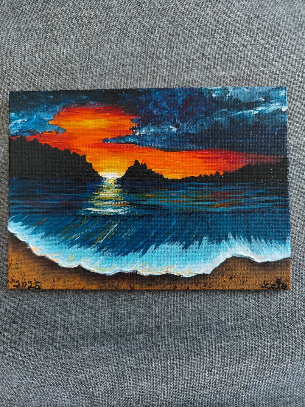 Sunset Over Ocean Rocks