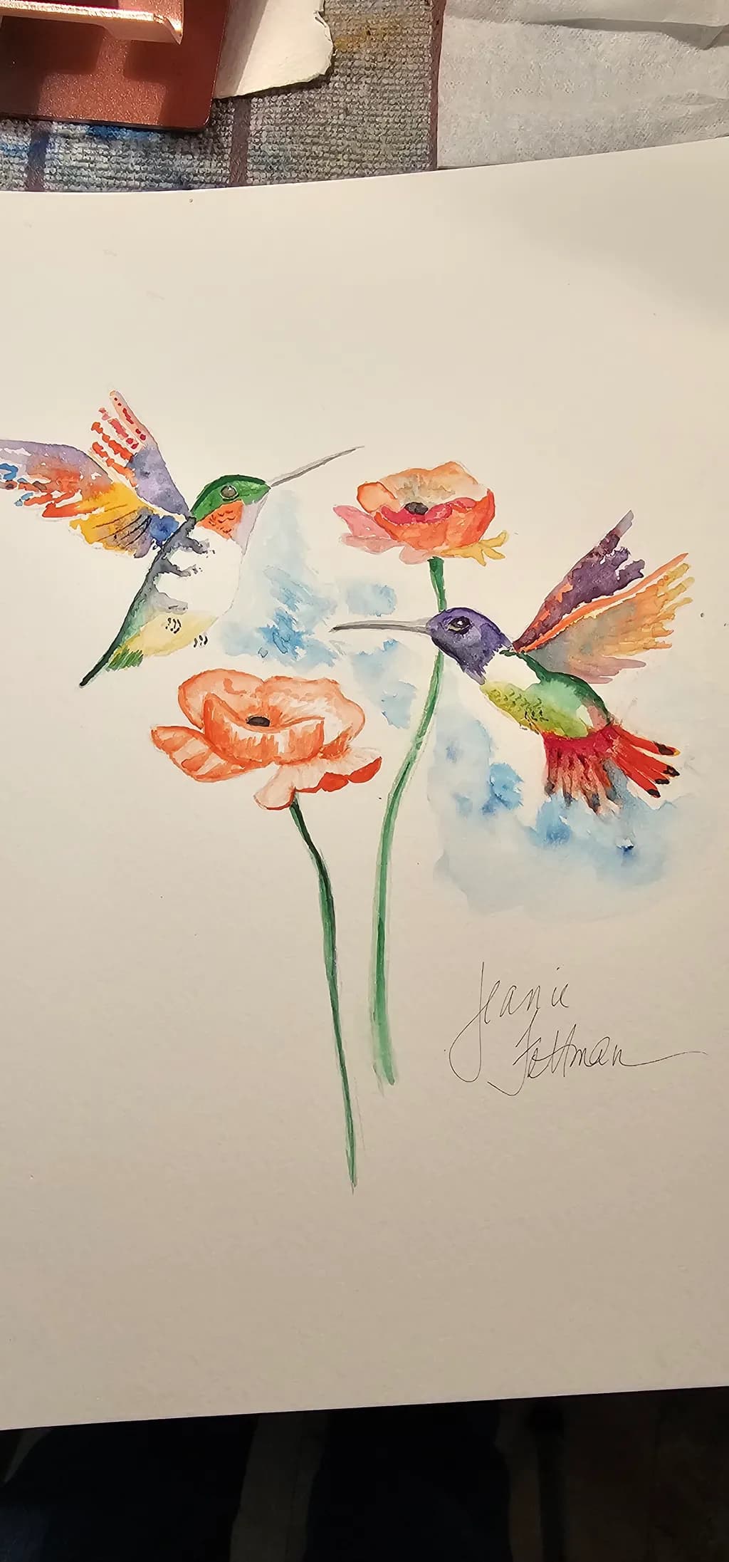 Hummingbirds and Flowers