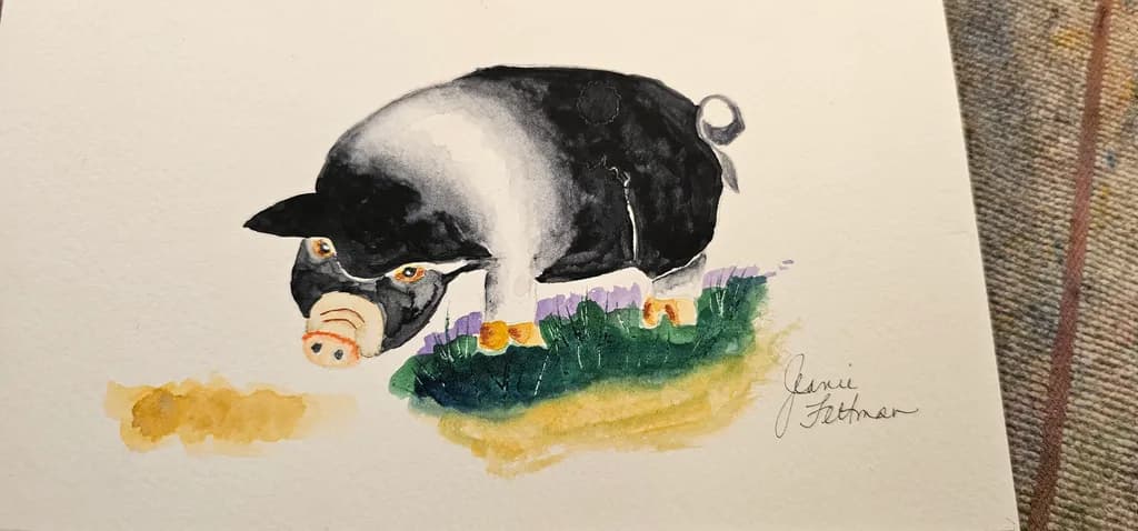 Pig on Grass