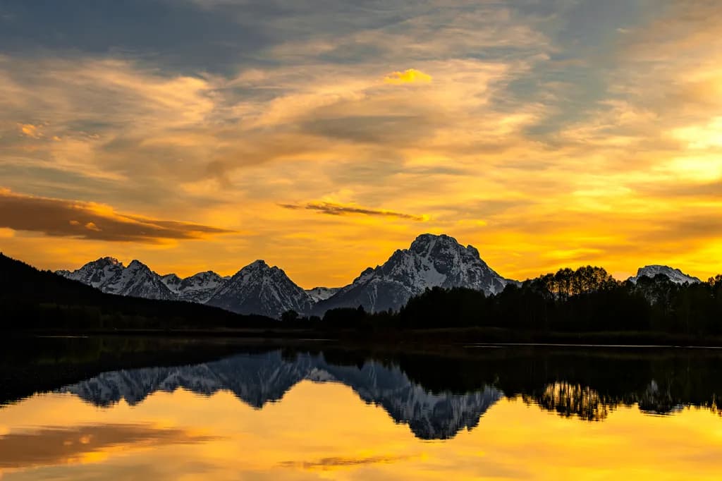 Mountain Reflection at Sunset