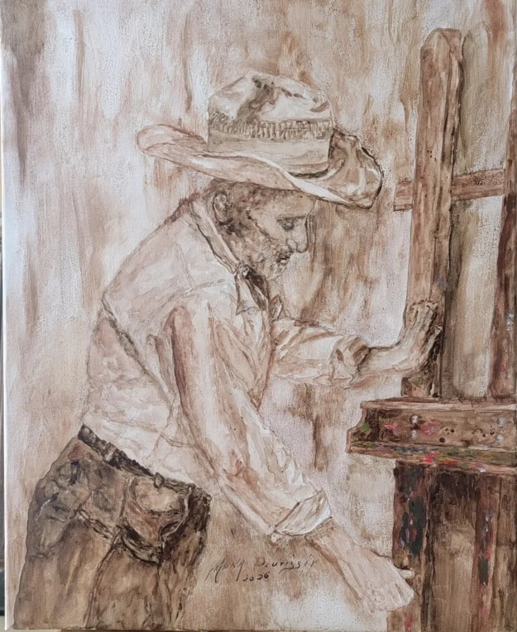 Cowboy at the Easel