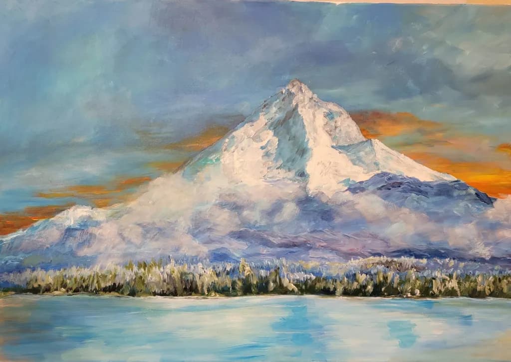 Snowy Mountain Sunset