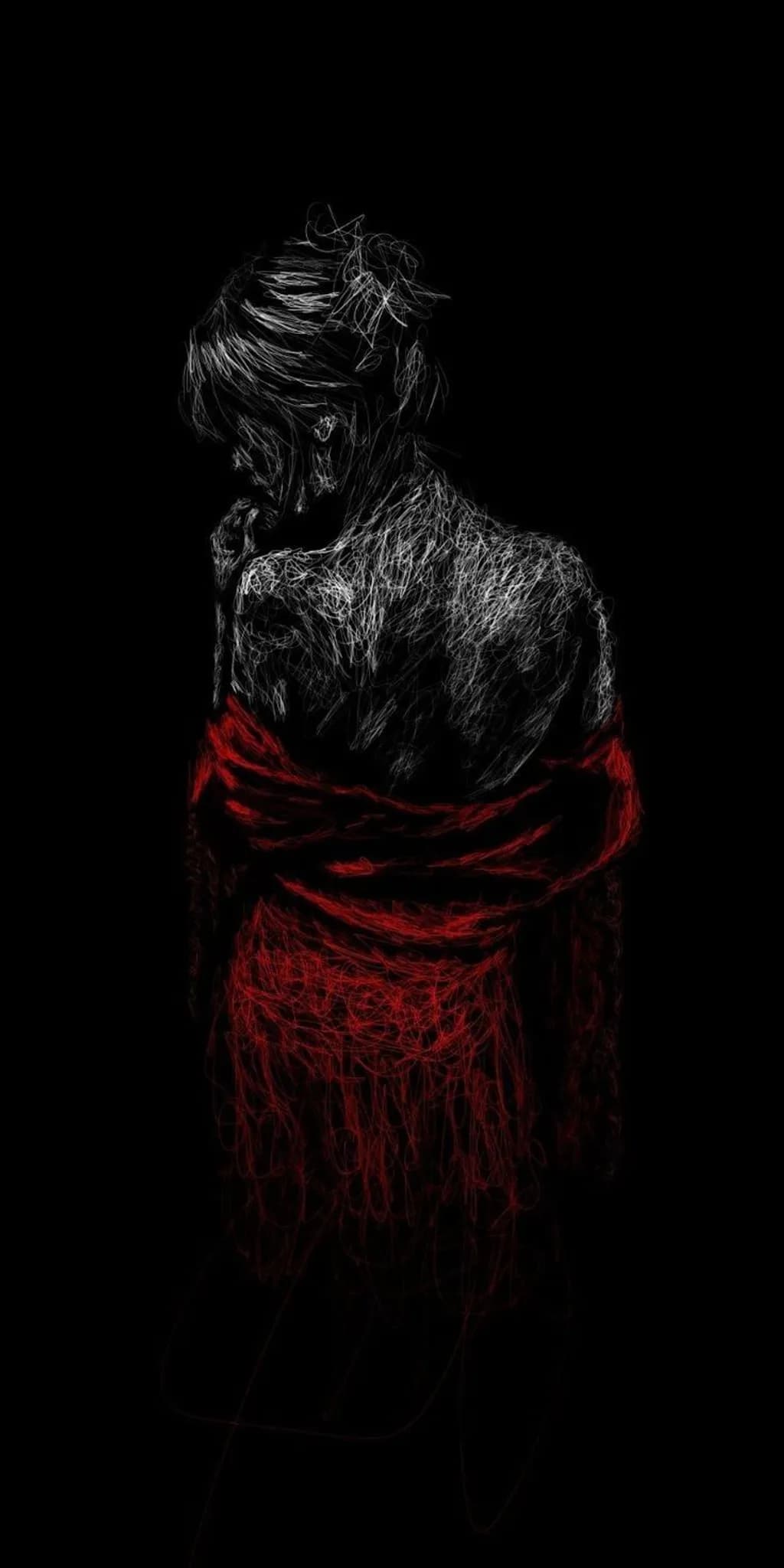 Abstract Figure in Red