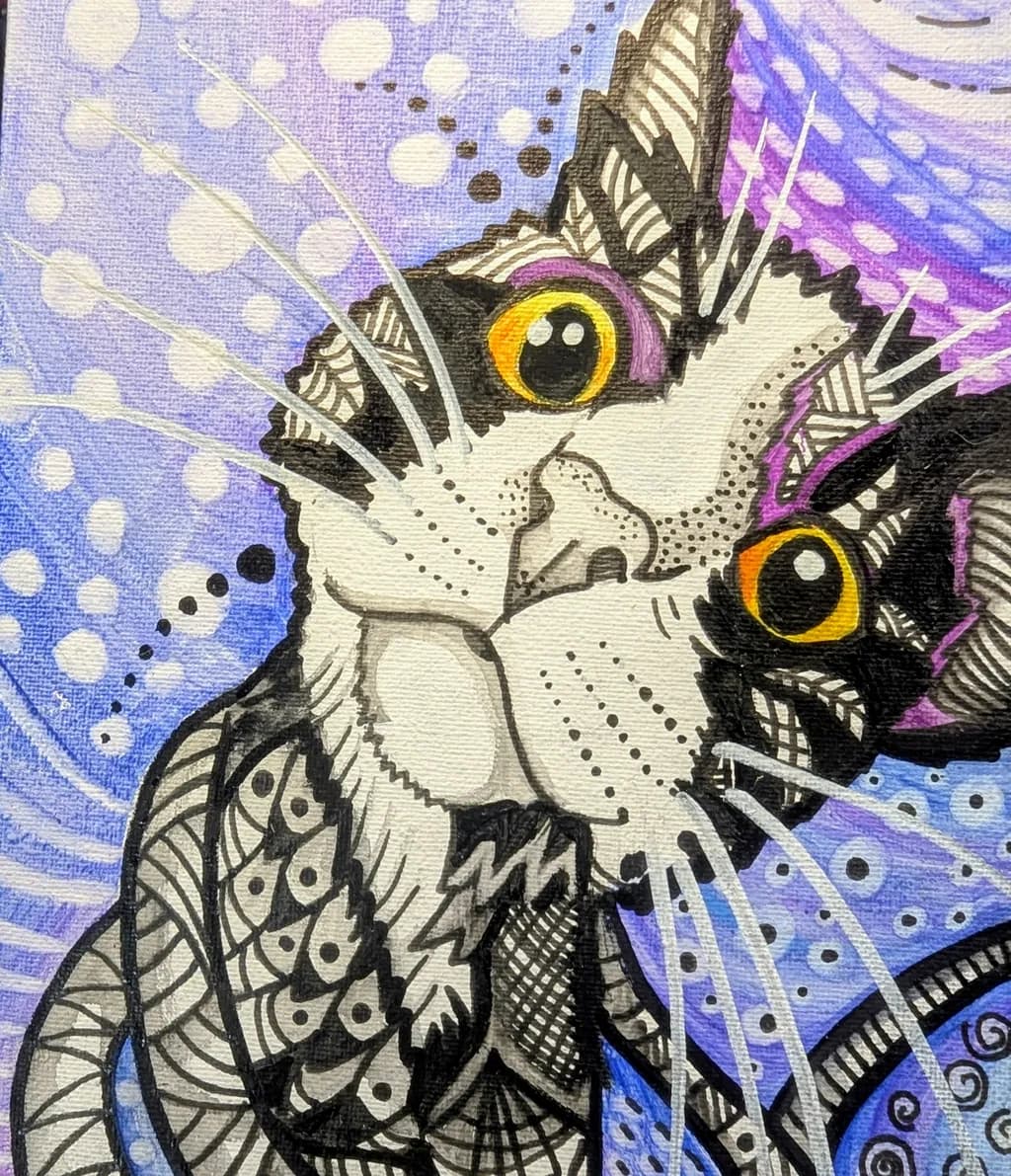 Whiskered Cat Portrait
