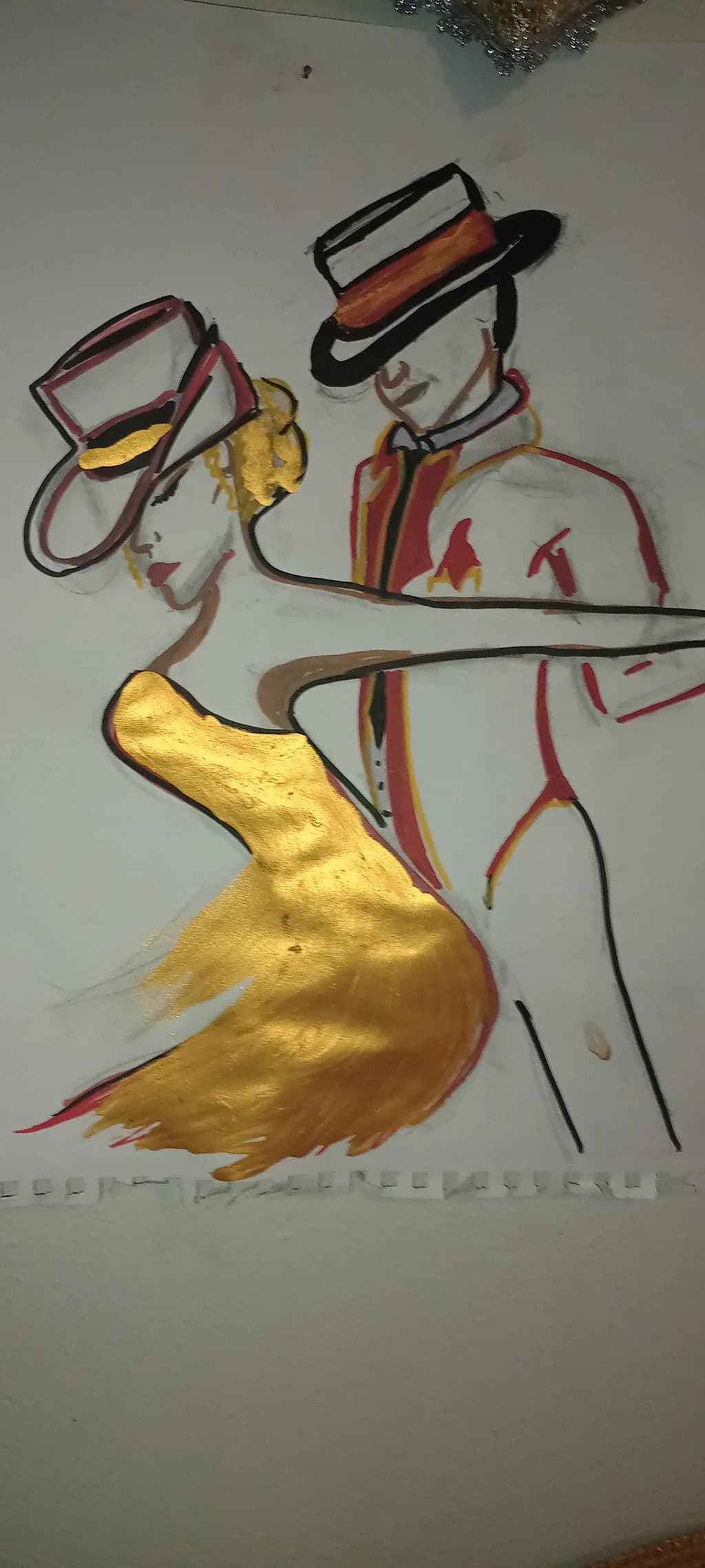 Dancers in Gold Dresses