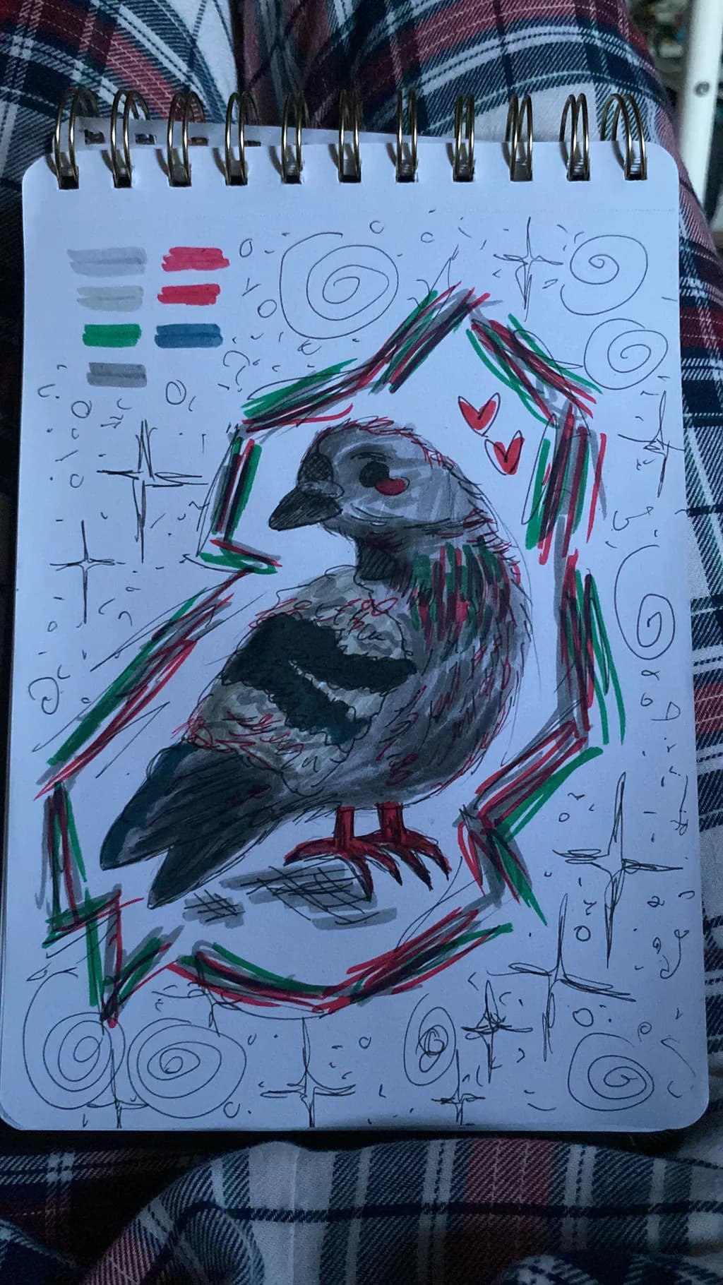 Pigeon with Hearts