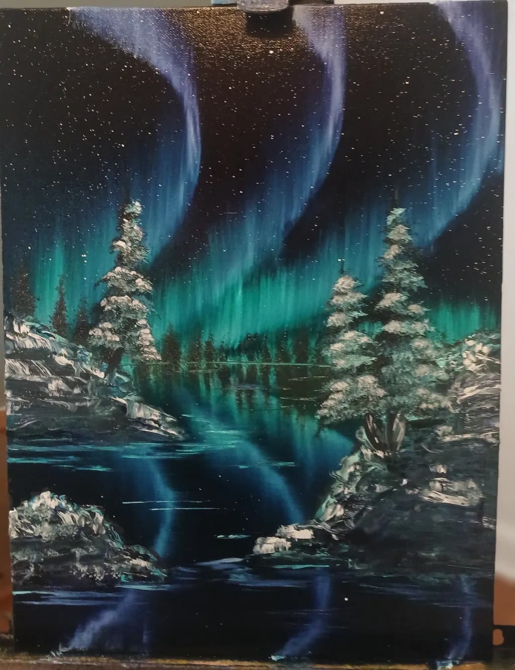 Northern Lights Over Trees