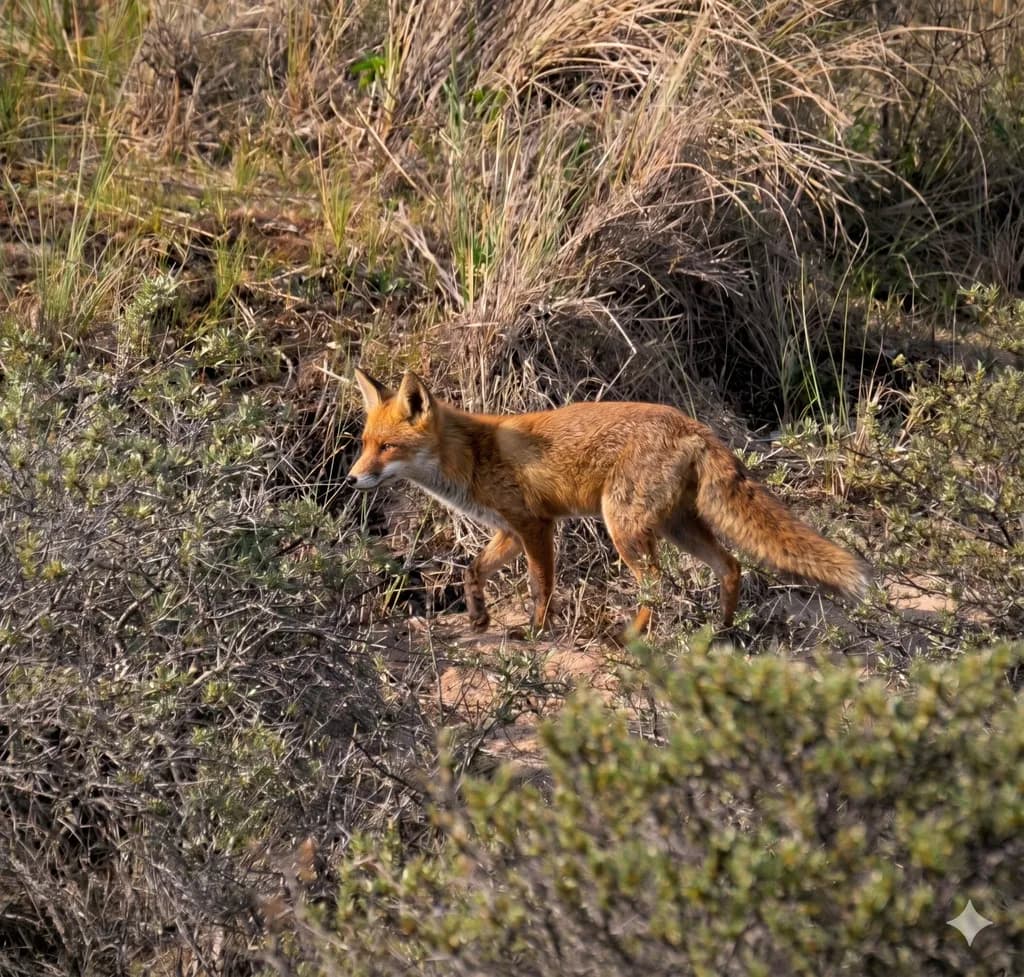 Fox in Dry Brush