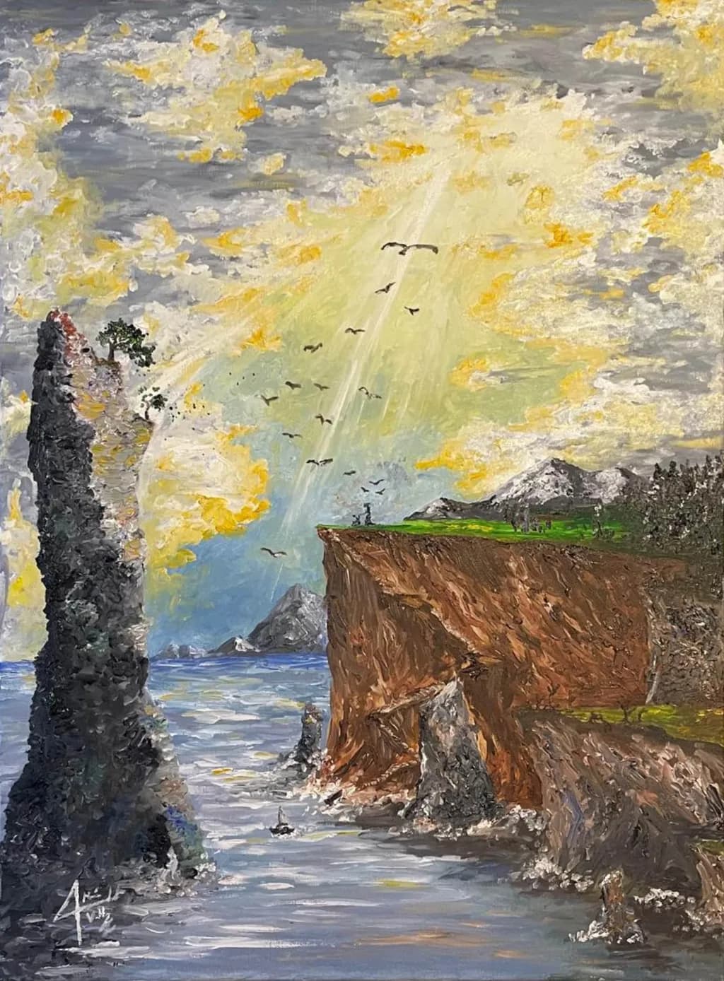 Coastal Cliff and Sea Light
