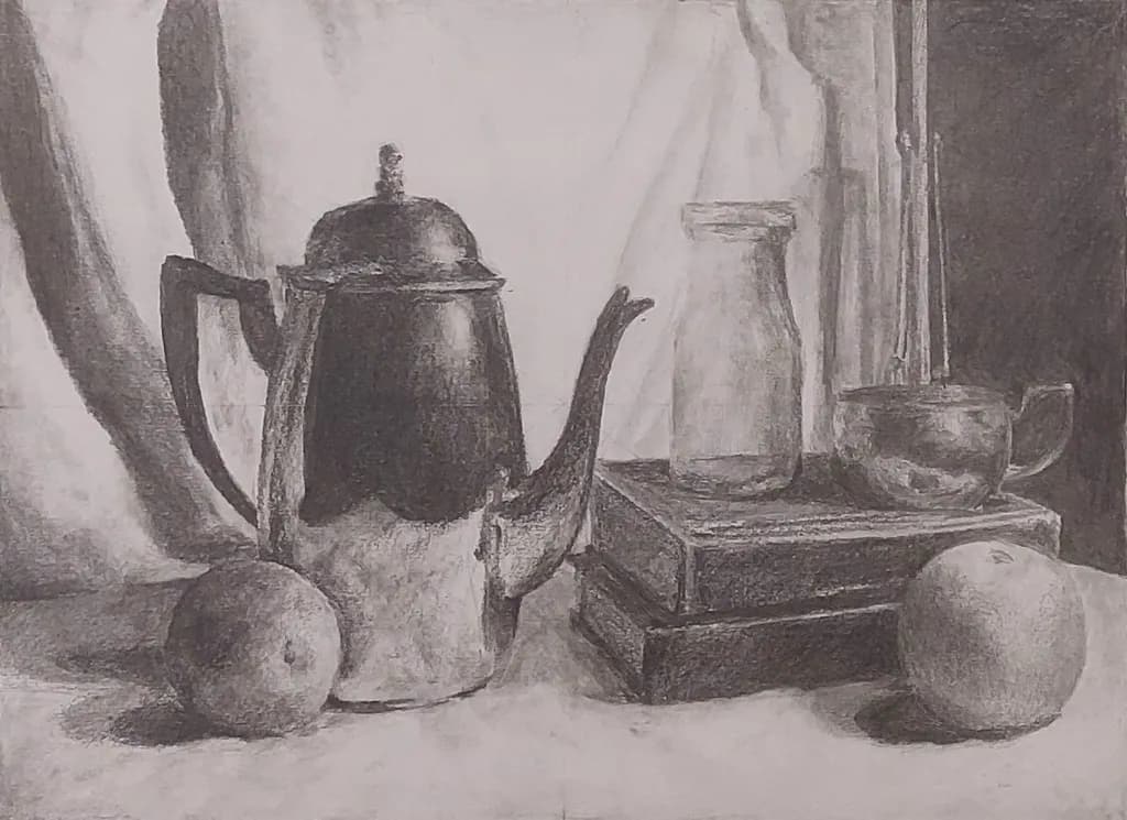 Teapot and Fruit Still Life