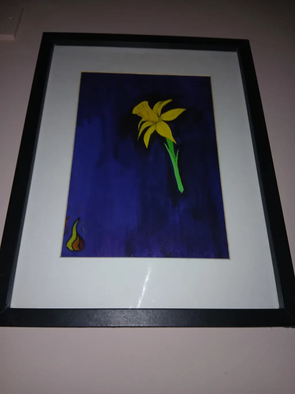 Yellow Flower on Blue