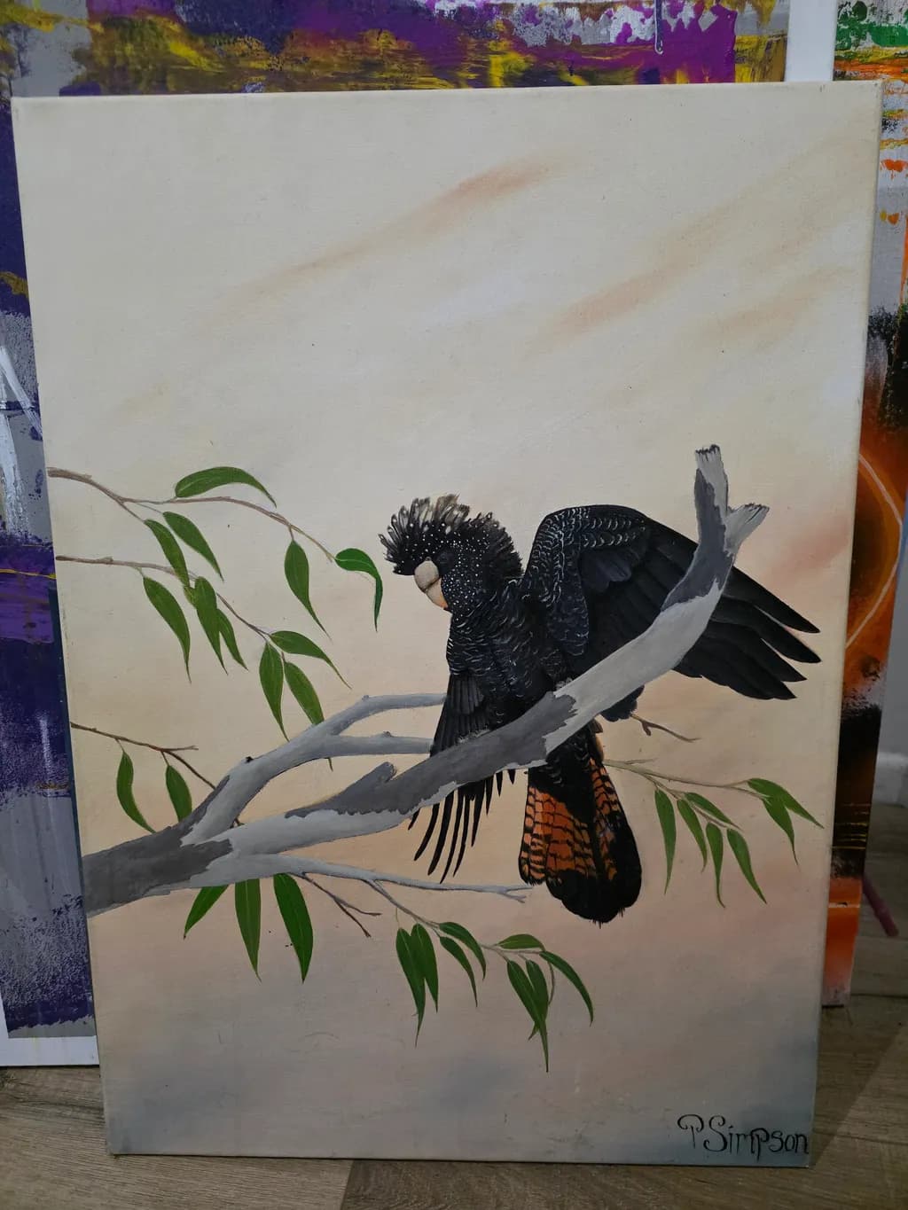 Black Cockatoo on Branch