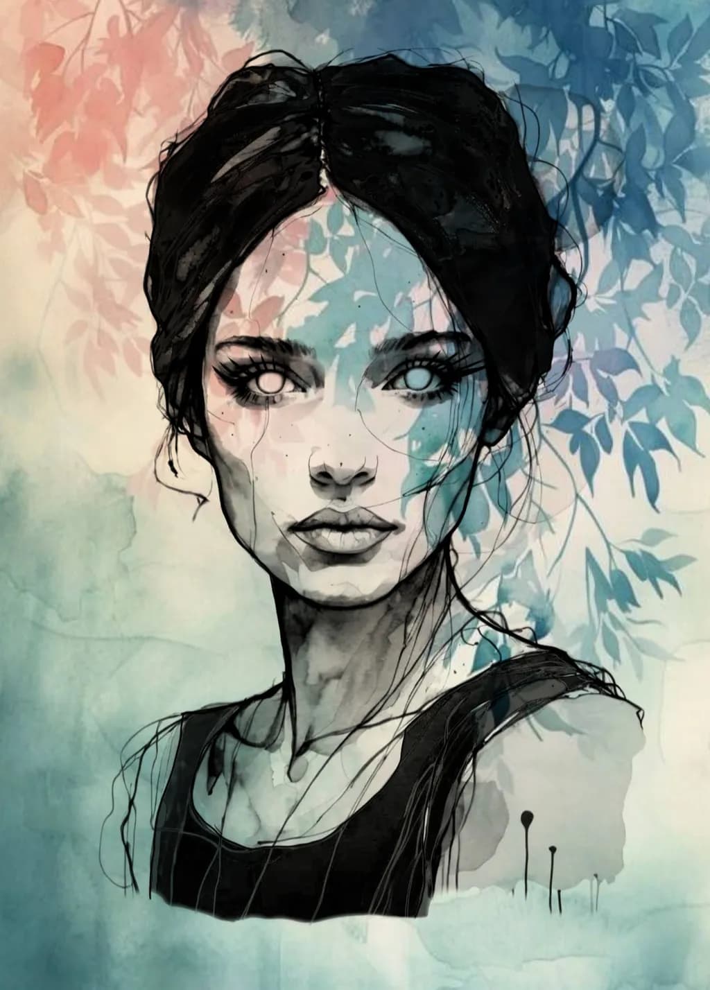 Portrait with Leaves
