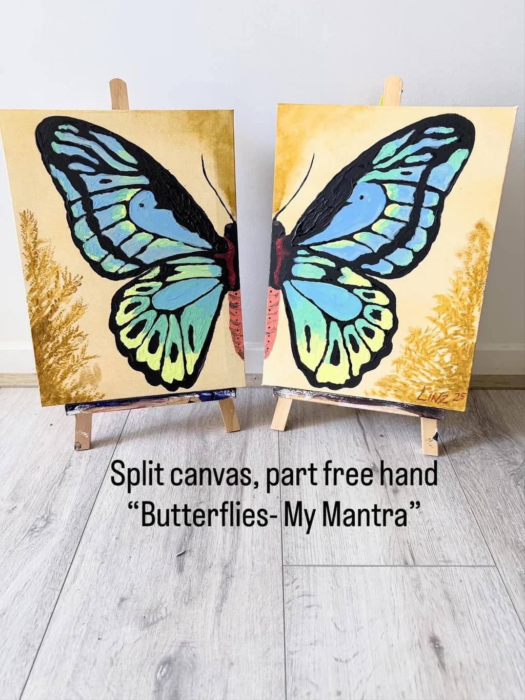 Blue Butterfly Split Canvas