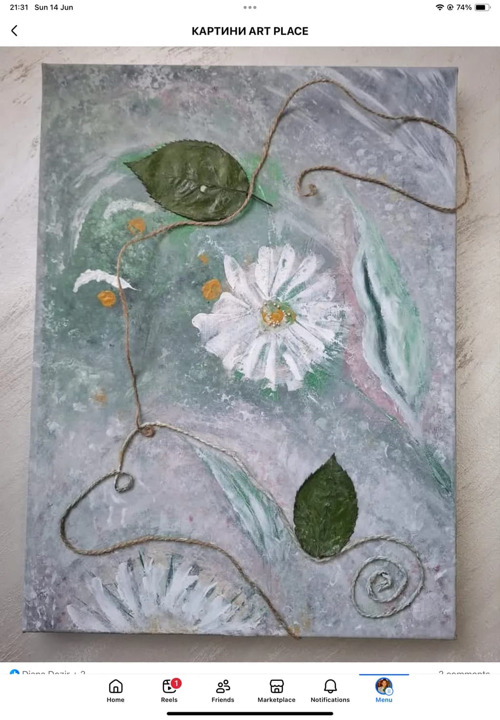 Daisy and Leaves