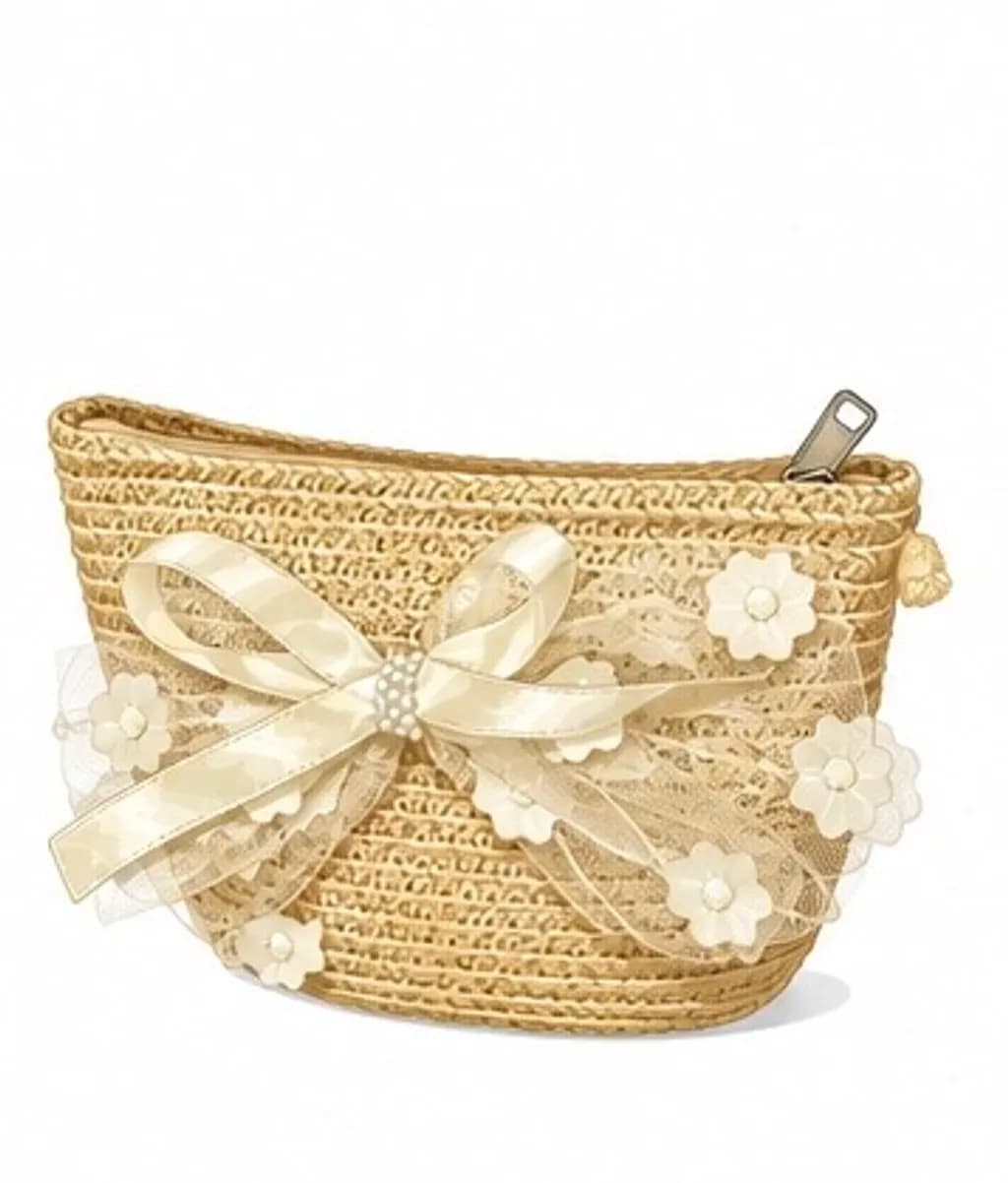 Woven Floral Pouch