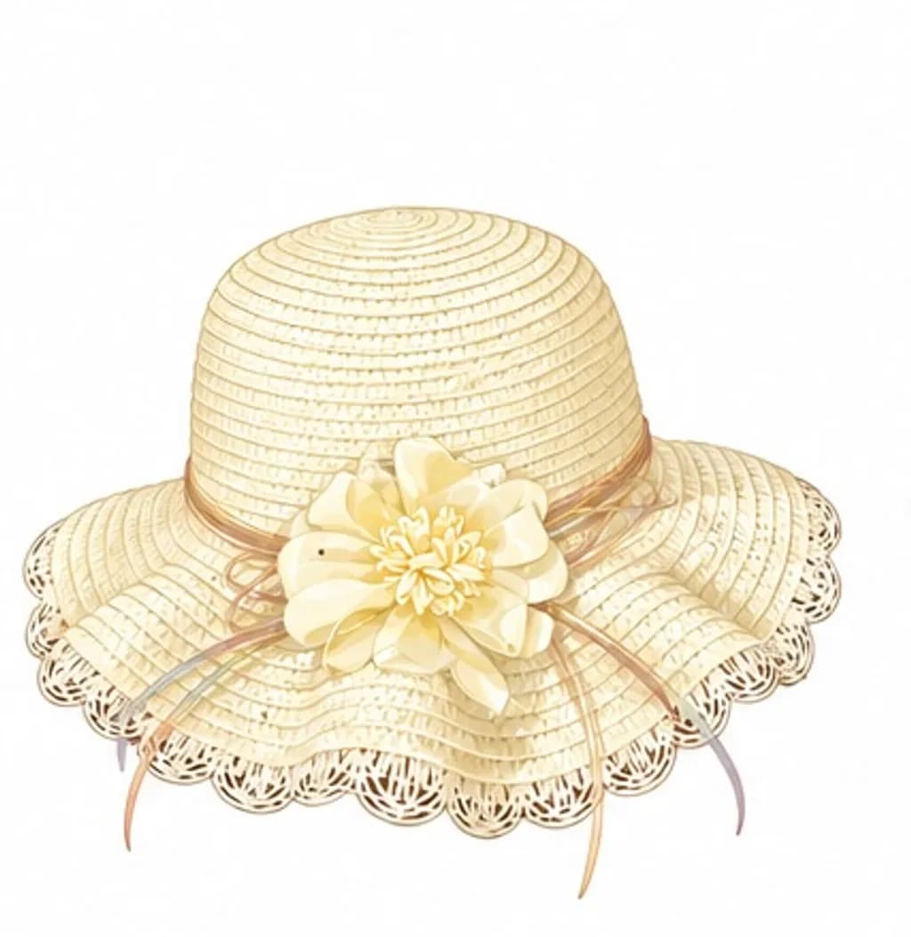Straw Hat with Flower