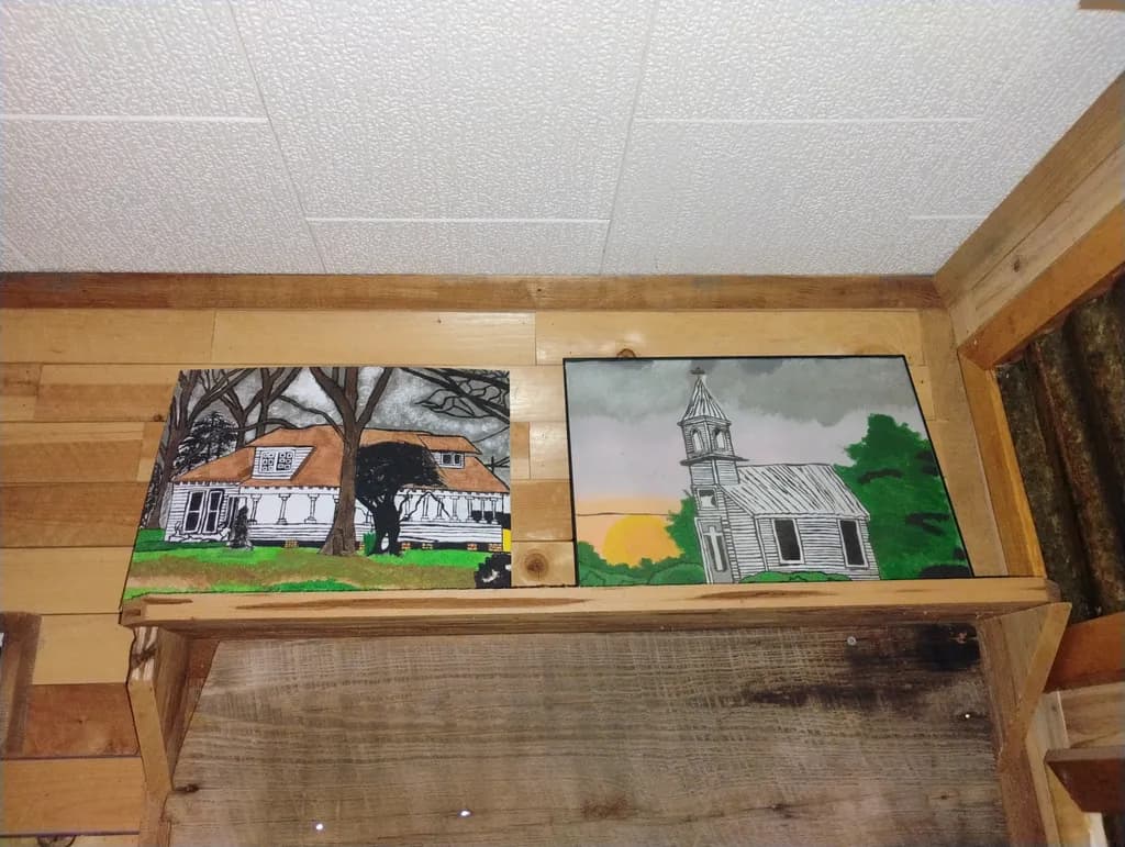 House and Church Sunset