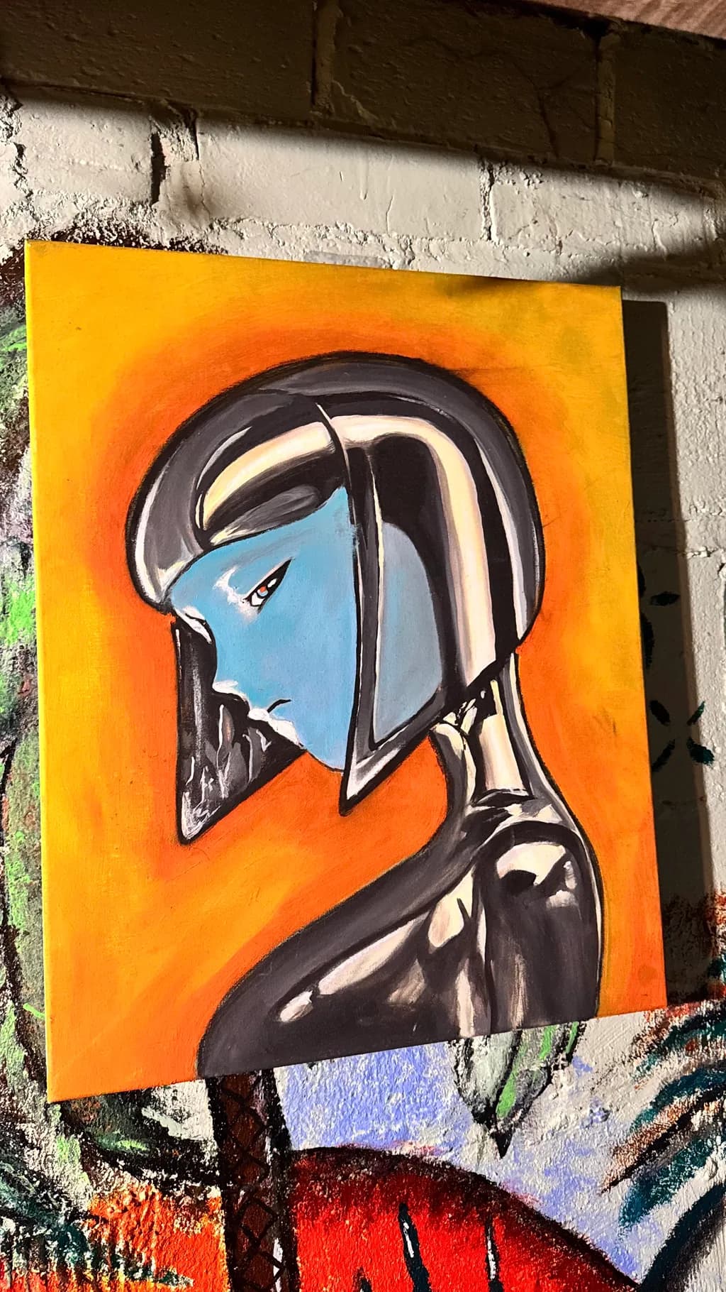 Blue Robot Portrait