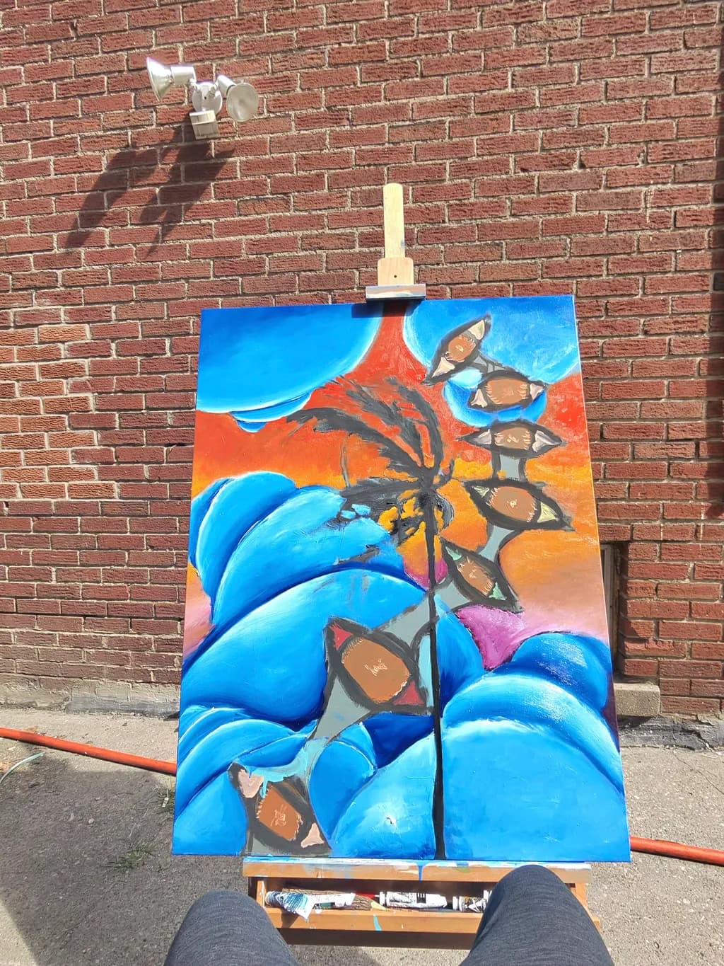Blue Waves and Abstract Plants
