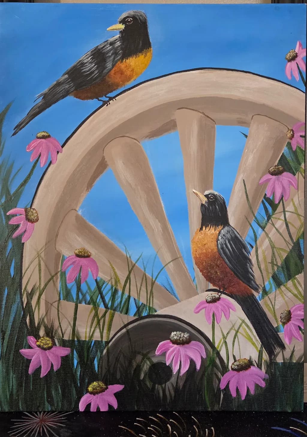 Robins and Wagon Wheel