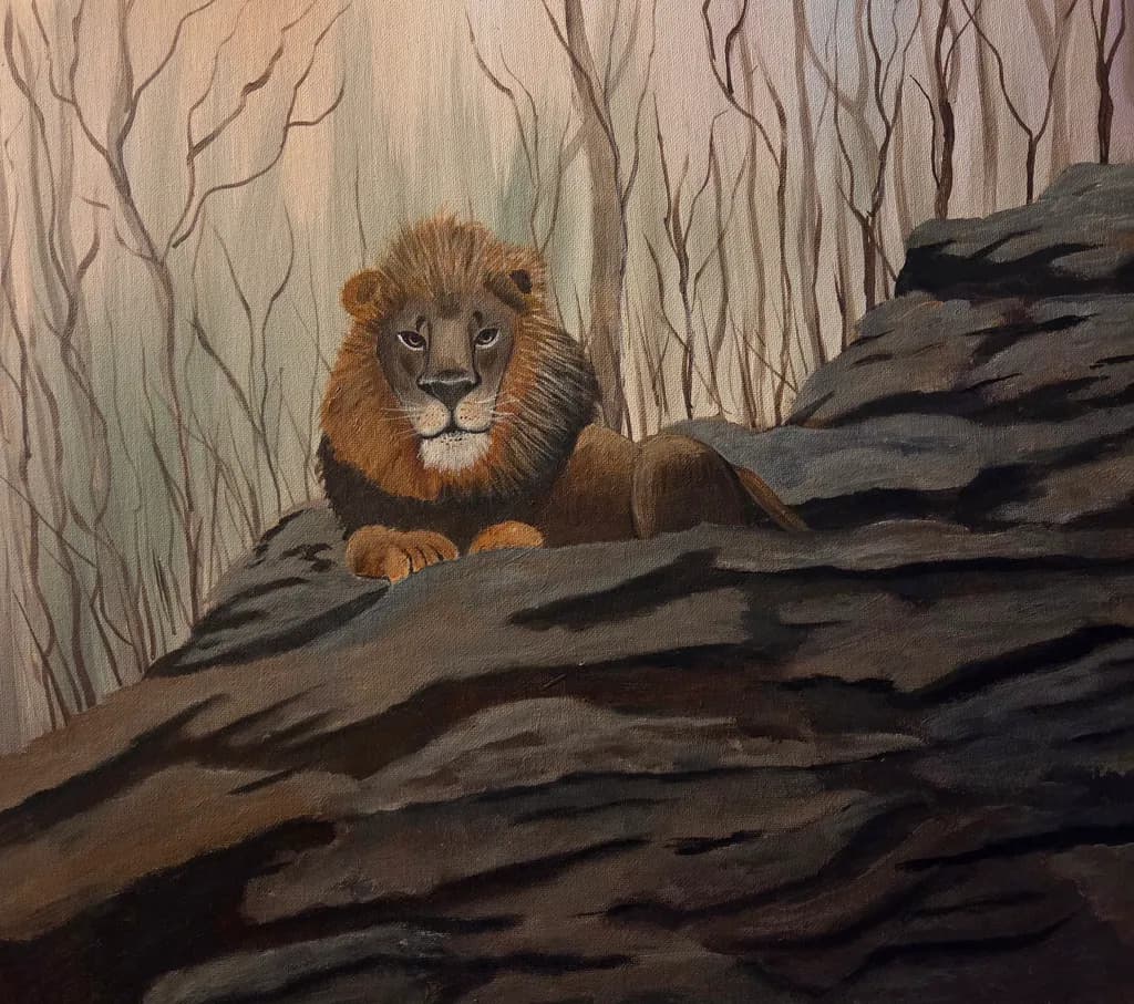 Lion on Rocky Outcrop