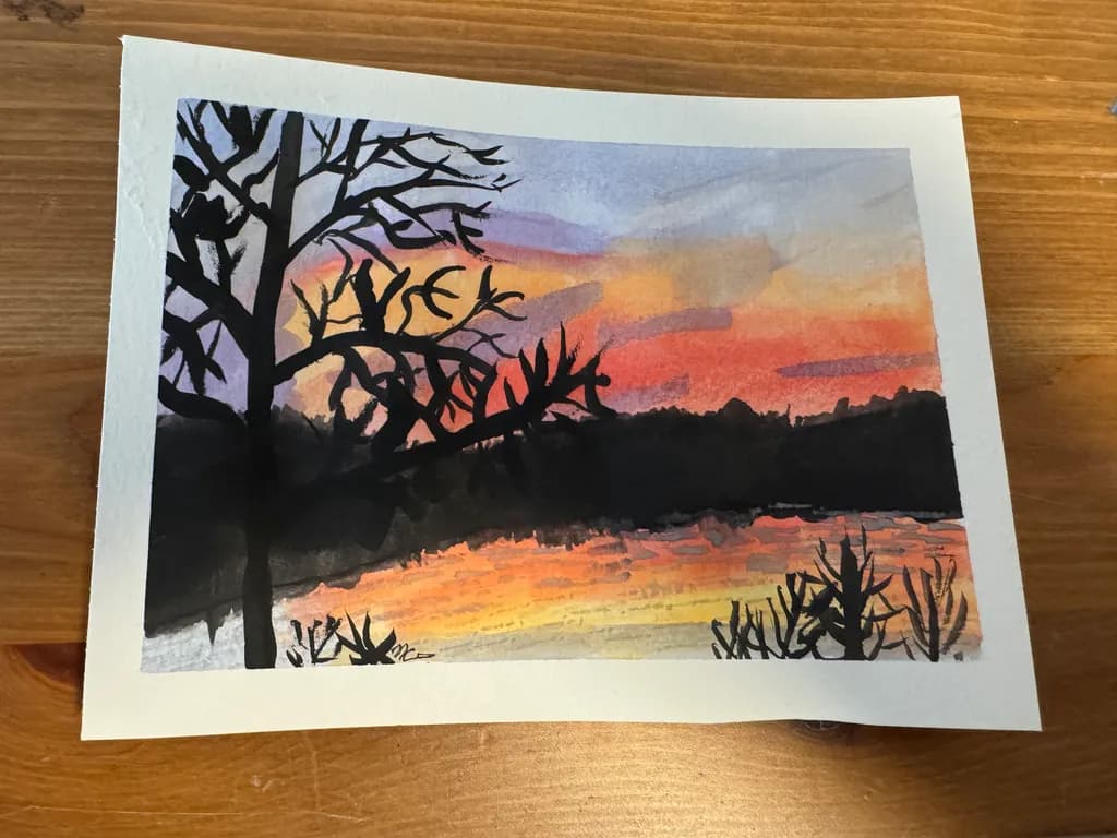 Sunset Silhouette Trees