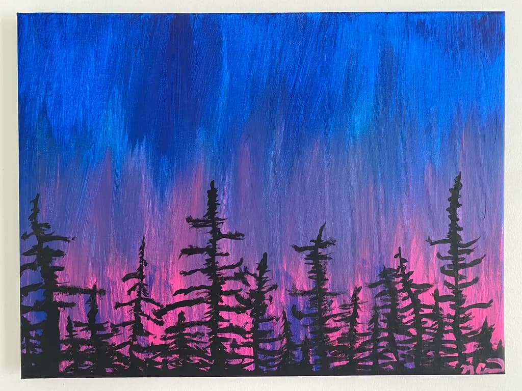 Twilight Pine Silhouettes