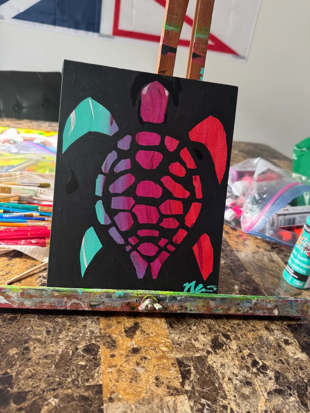 Colorful Turtle Canvas