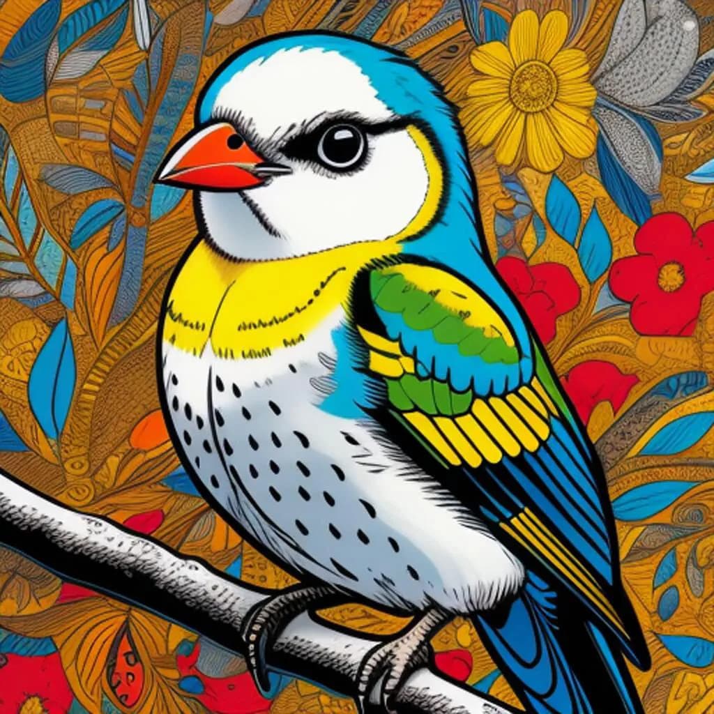 Colorful Bird on Branch