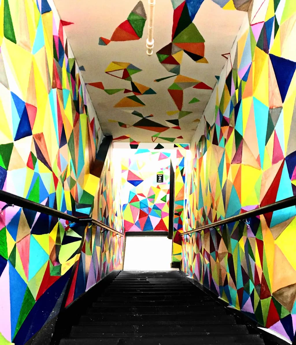 Geometric Stairs Mural