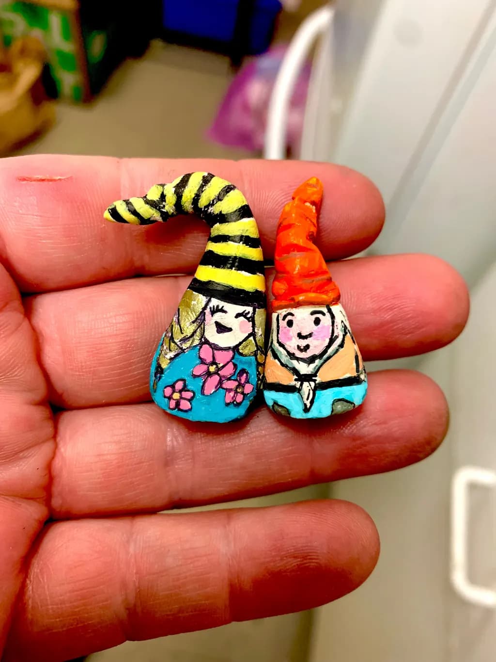 Hand-Painted Gnome Pair