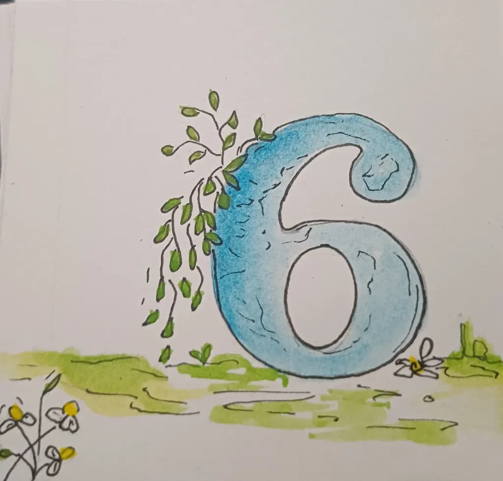Number Six with Leaves