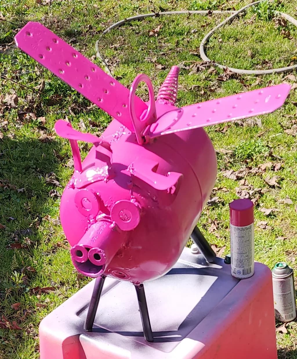 Pink Metal Sculpture