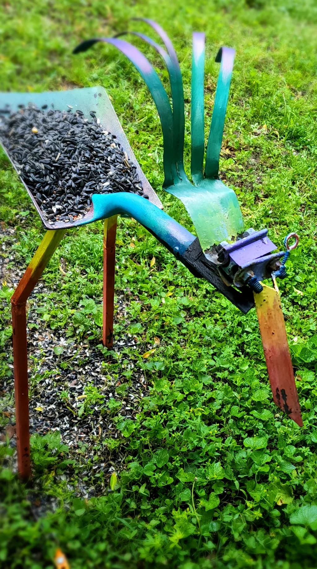 Garden Tool Bird Sculpture