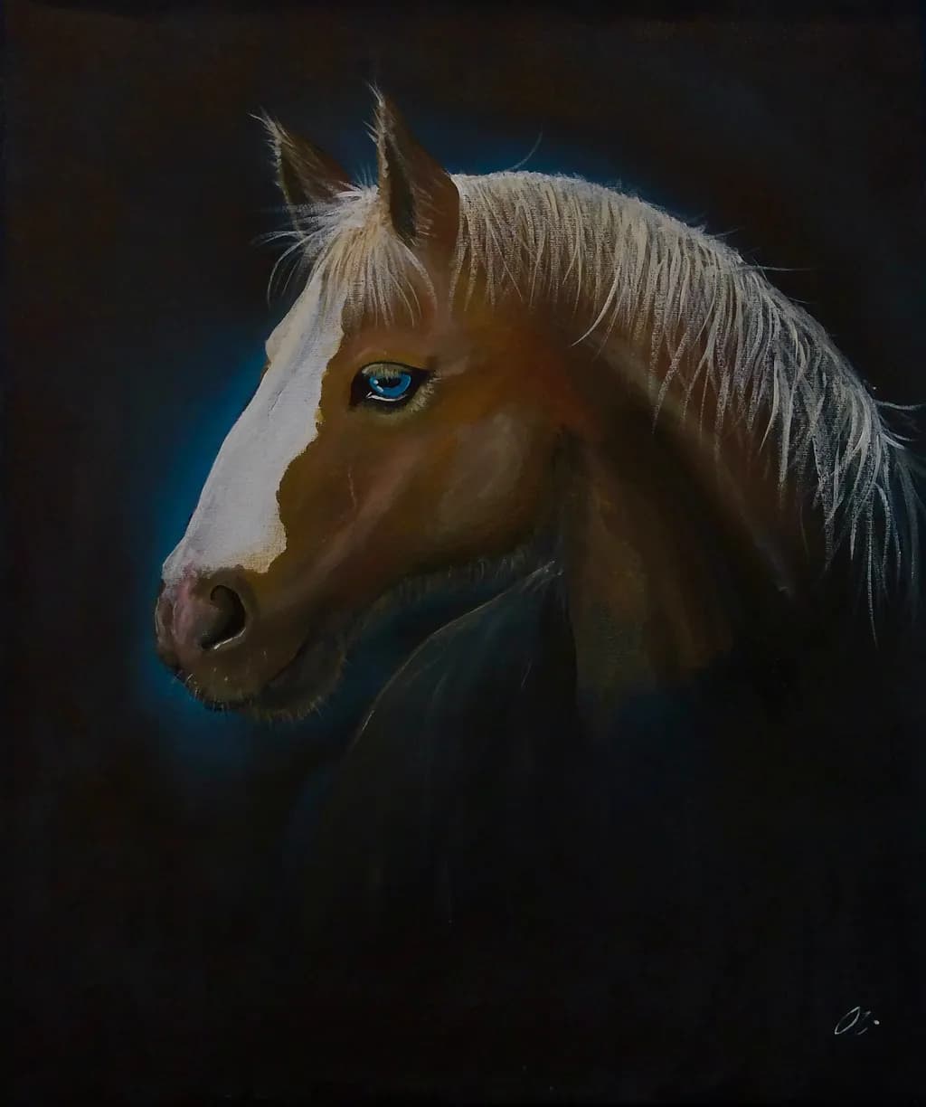 Blue-Eyed Horse Portrait