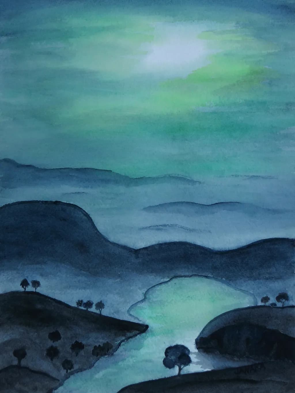Nightscape River Valley